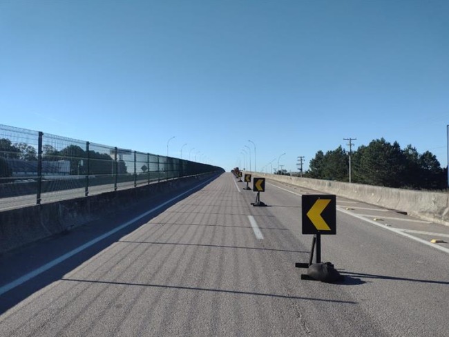Ecovias Sul libera o tráfego em meia pista em viaduto da BR-116