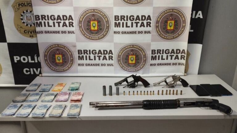 Confronto com a Brigada Militar termina com suspeito ferido e apreensão de armas no Rio Grande