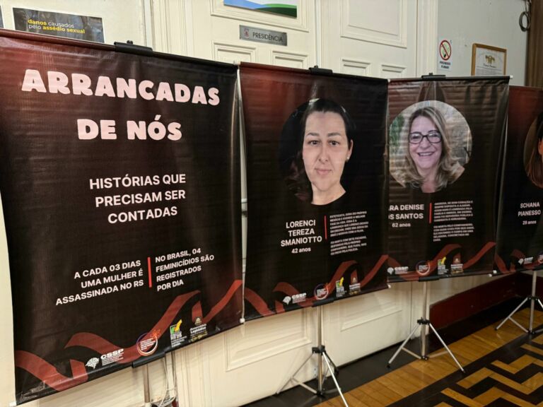 Câmara de Rio Grande recebe exposição “Arrancadas de Nós!”, sobre vítimas de feminicídio no RS