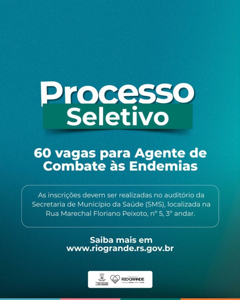 Rio Grande abre inscrições para 60 vagas de agente de combate às endemias
