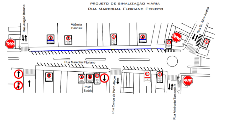 São José do Norte terá estacionamento rotativo gratuito na Rua Marechal Floriano